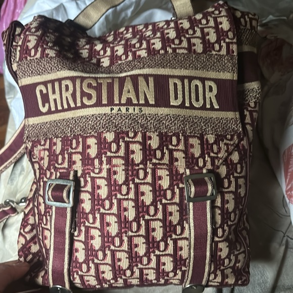 Dior Oblique Diorcamp Fabric BackPack Burgundy - Picture 10 of 11